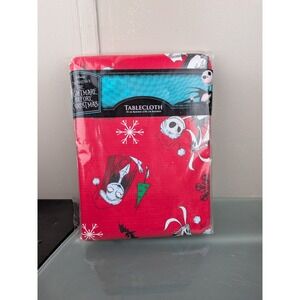 Disney Nightmare Before Christmas Round Tablecloth Red Jack Skellington 70 Inch
